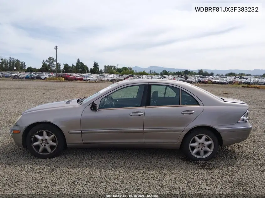 2003 Mercedes-Benz C 240 VIN: WDBRF81JX3F383232 Lot: 45416183
