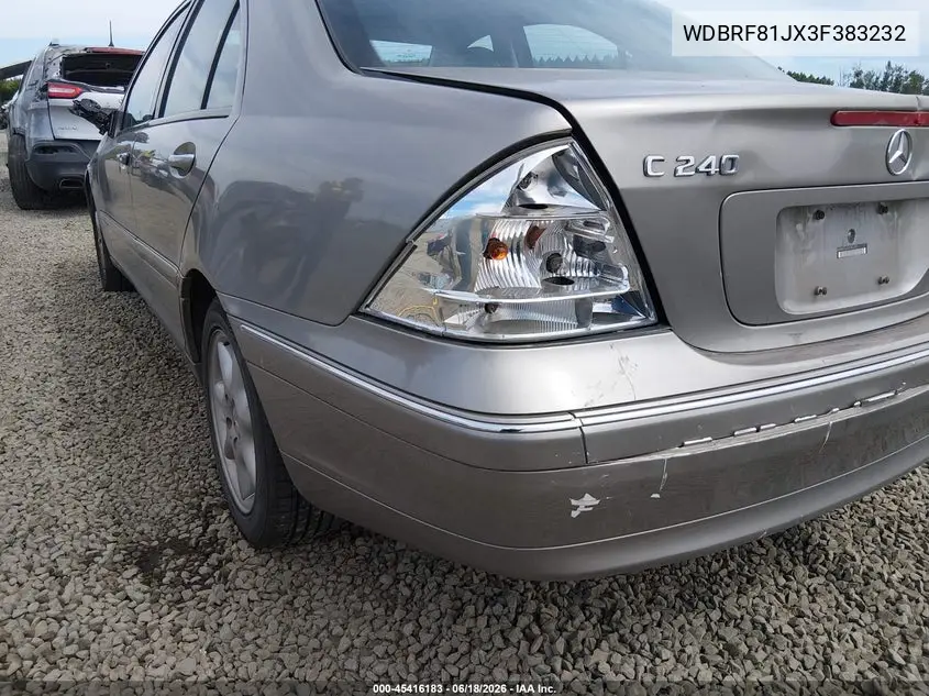 2003 Mercedes-Benz C 240 VIN: WDBRF81JX3F383232 Lot: 45416183