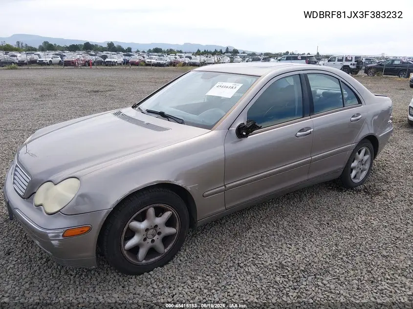 2003 Mercedes-Benz C 240 VIN: WDBRF81JX3F383232 Lot: 45416183