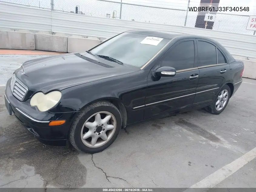 2003 Mercedes-Benz C 240 VIN: WDBRF61J33F340548 Lot: 45423266