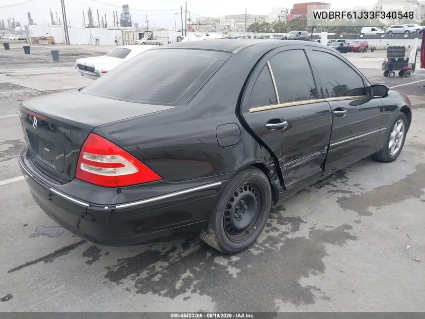 2003 Mercedes-Benz C 240 VIN: WDBRF61J33F340548 Lot: 45423266