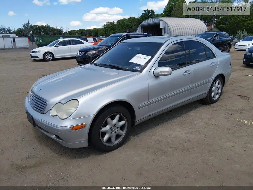2004 Mercedes-Benz C 320 4Matic VIN: WDBRF84J54F517917 Lot: 45247104