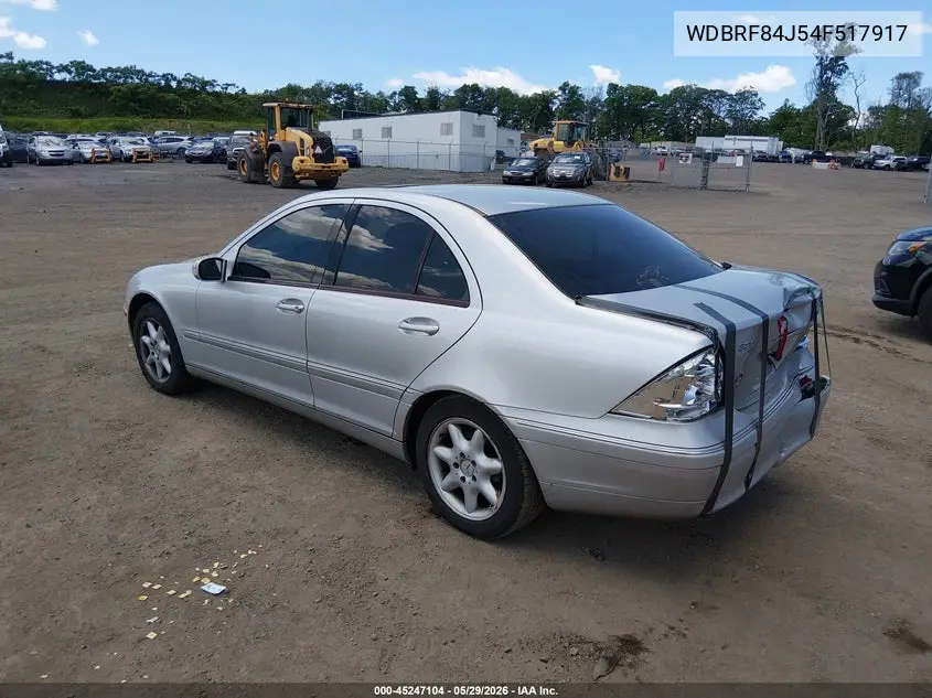 2004 Mercedes-Benz C 320 4Matic VIN: WDBRF84J54F517917 Lot: 45247104