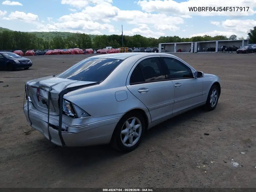 2004 Mercedes-Benz C 320 4Matic VIN: WDBRF84J54F517917 Lot: 45247104