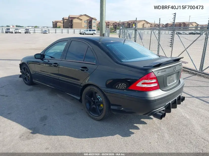 2005 Mercedes-Benz C 230 Kompressor Sport VIN: WDBRF40J15F700473 Lot: 45221920