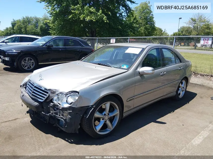 2005 Mercedes-Benz C 230 Kompressor Sport VIN: WDBRF40J25A685169 Lot: 45276223