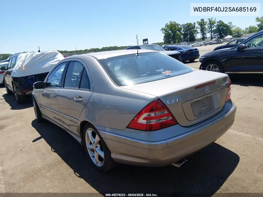 2005 Mercedes-Benz C 230 Kompressor Sport VIN: WDBRF40J25A685169 Lot: 45276223
