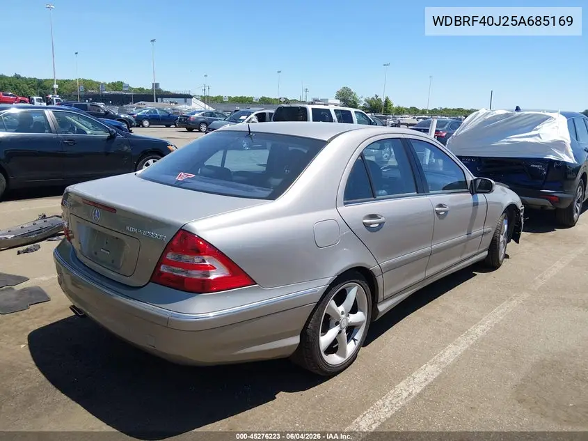 2005 Mercedes-Benz C 230 Kompressor Sport VIN: WDBRF40J25A685169 Lot: 45276223