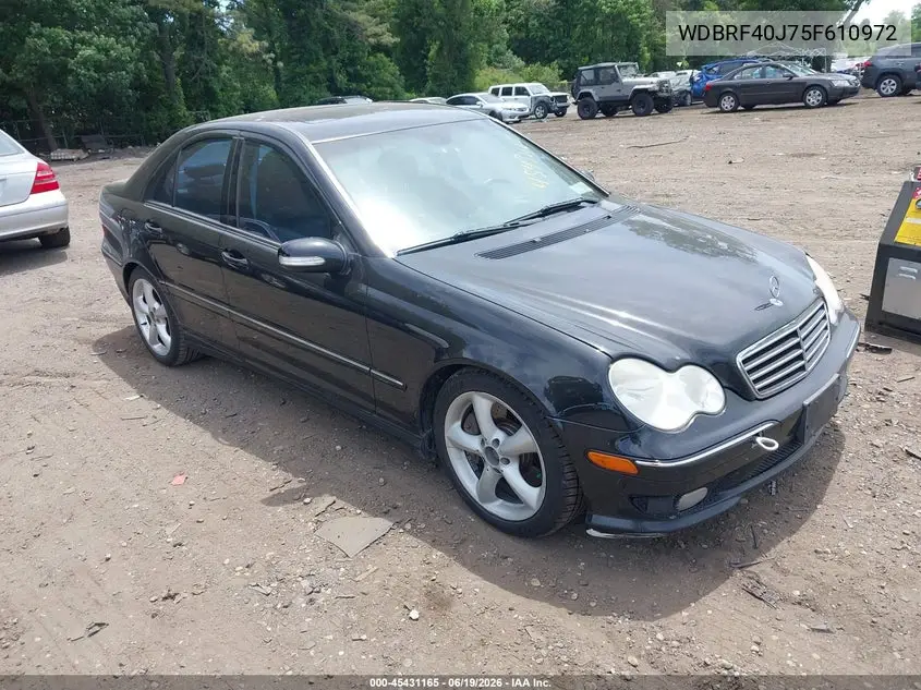 2005 Mercedes-Benz C 230 Kompressor Sport VIN: WDBRF40J75F610972 Lot: 45431165