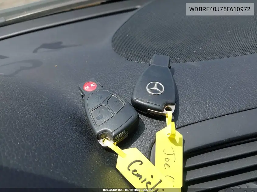 2005 Mercedes-Benz C 230 Kompressor Sport VIN: WDBRF40J75F610972 Lot: 45431165