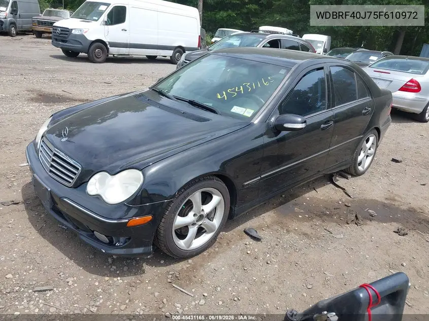 2005 Mercedes-Benz C 230 Kompressor Sport VIN: WDBRF40J75F610972 Lot: 45431165