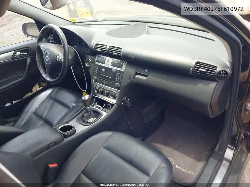 2005 Mercedes-Benz C 230 Kompressor Sport VIN: WDBRF40J75F610972 Lot: 45431165