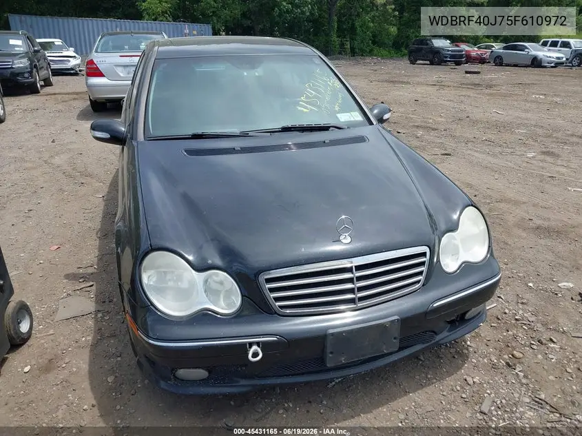 2005 Mercedes-Benz C 230 Kompressor Sport VIN: WDBRF40J75F610972 Lot: 45431165