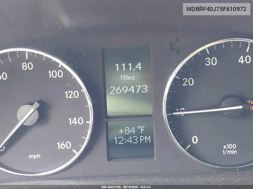 2005 Mercedes-Benz C 230 Kompressor Sport VIN: WDBRF40J75F610972 Lot: 45431165