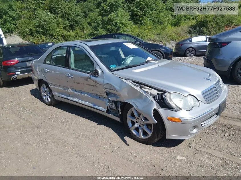 2007 Mercedes-Benz C 280 Luxury 4Matic VIN: WDBRF92H77F927533 Lot: 45642816