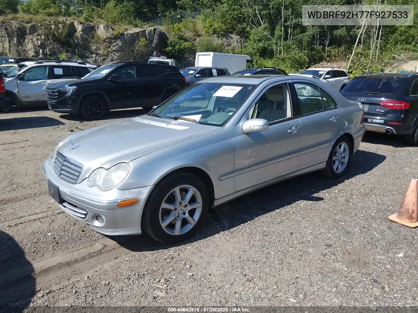 2007 Mercedes-Benz C 280 Luxury 4Matic VIN: WDBRF92H77F927533 Lot: 45642816