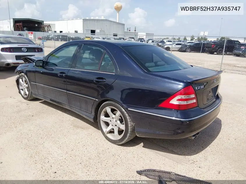 2007 Mercedes-Benz C 230 Sport VIN: WDBRF52H37A935747 Lot: 45656272