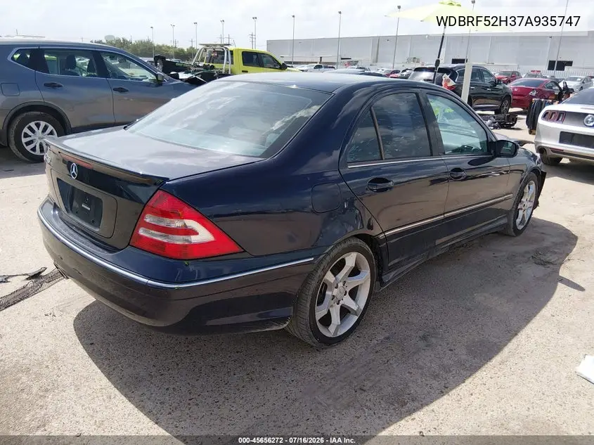 2007 Mercedes-Benz C 230 Sport VIN: WDBRF52H37A935747 Lot: 45656272