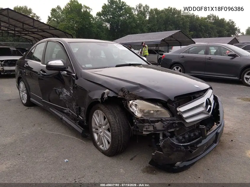 2008 Mercedes-Benz C 300 Sport 4Matic VIN: WDDGF81X18F096386 Lot: 45637192