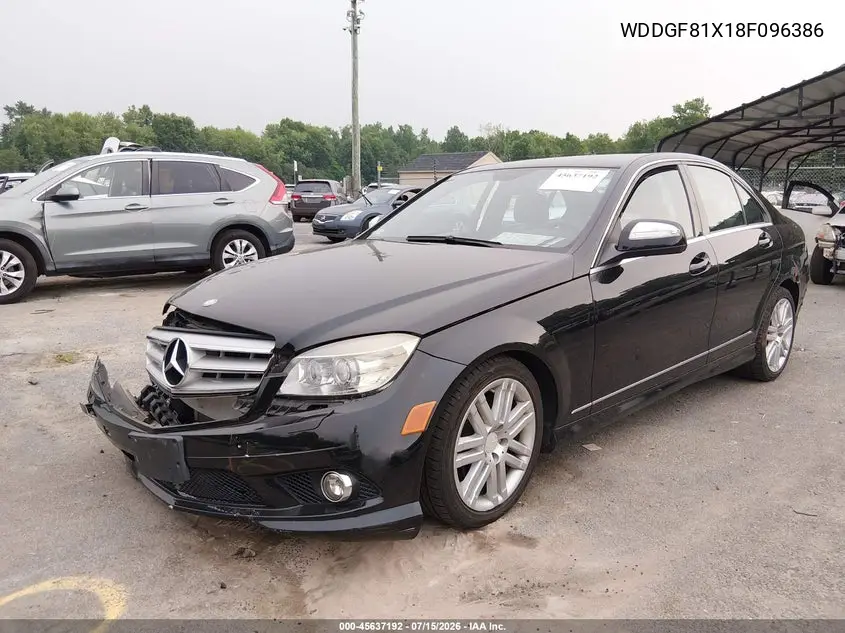 2008 Mercedes-Benz C 300 Sport 4Matic VIN: WDDGF81X18F096386 Lot: 45637192