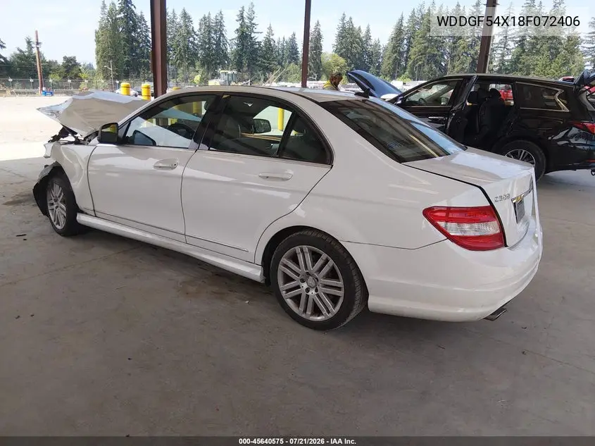 2008 Mercedes-Benz C 300 Luxury/Sport VIN: WDDGF54X18F072406 Lot: 45640575