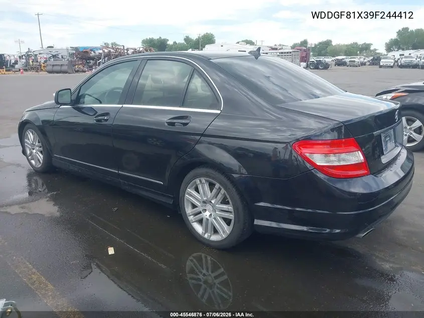 2009 Mercedes-Benz C 300 Luxury 4Matic/Sport 4Matic VIN: WDDGF81X39F244412 Lot: 45546876