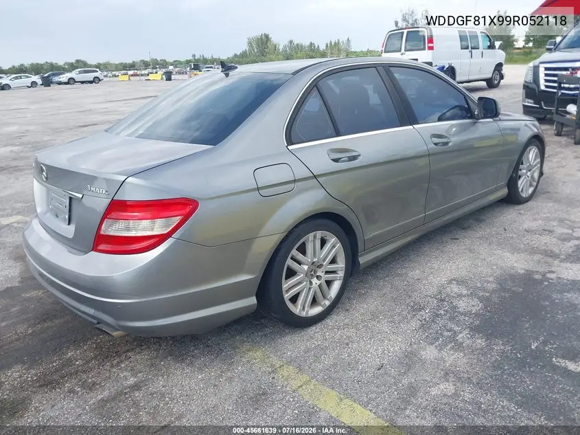 2009 Mercedes-Benz C 300 Sport 4Matic VIN: WDDGF81X99R052118 Lot: 45661639