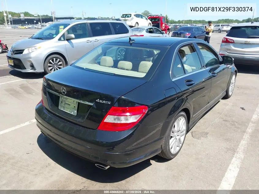 2009 Mercedes-Benz C 300 Luxury 4Matic/Sport 4Matic VIN: WDDGF81X29F330374 Lot: 45668203