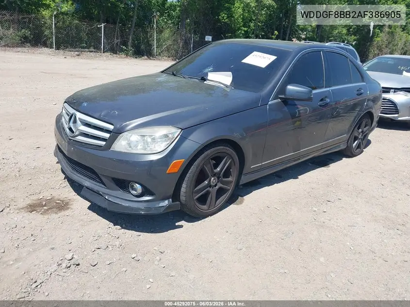 2010 Mercedes-Benz C 300 Sport 4Matic VIN: WDDGF8BB2AF386905 Lot: 45292075