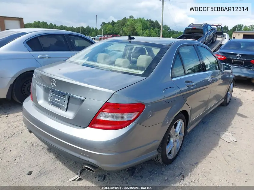 2010 Mercedes-Benz C Luxury/Sport VIN: WDDGF5EB8AR12314 Lot: 45319263