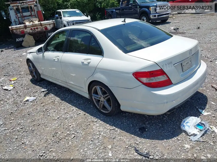 2010 Mercedes-Benz C 300 Sport VIN: WDDGF5EB3AA394275 Lot: 45665949