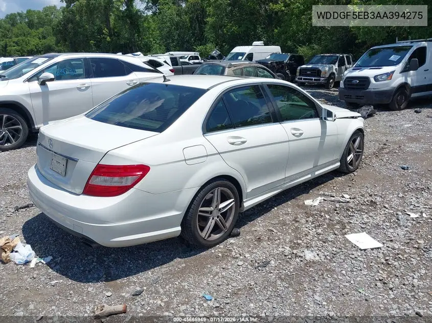 2010 Mercedes-Benz C 300 Sport VIN: WDDGF5EB3AA394275 Lot: 45665949