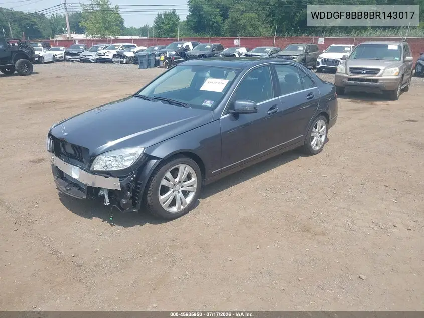 2011 Mercedes-Benz C 300 Luxury 4Matic/Sport 4Matic VIN: WDDGF8BB8BR143017 Lot: 45635950