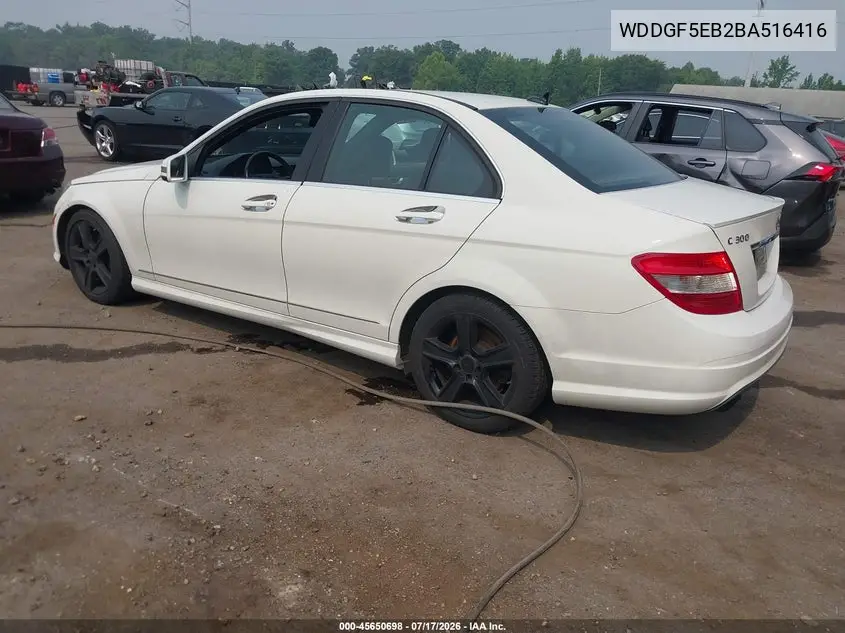 2011 Mercedes-Benz C 300 Luxury/Sport VIN: WDDGF5EB2BA516416 Lot: 45650698