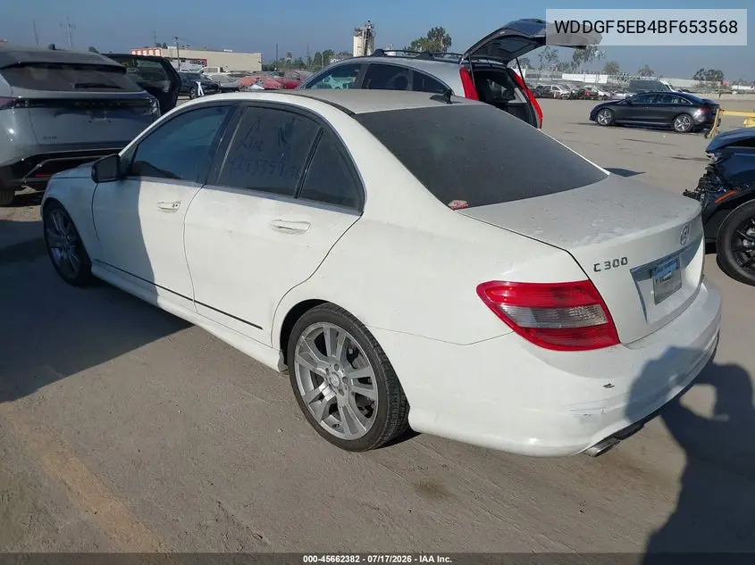 2011 Mercedes-Benz C 300 Luxury/Sport VIN: WDDGF5EB4BF653568 Lot: 45662382