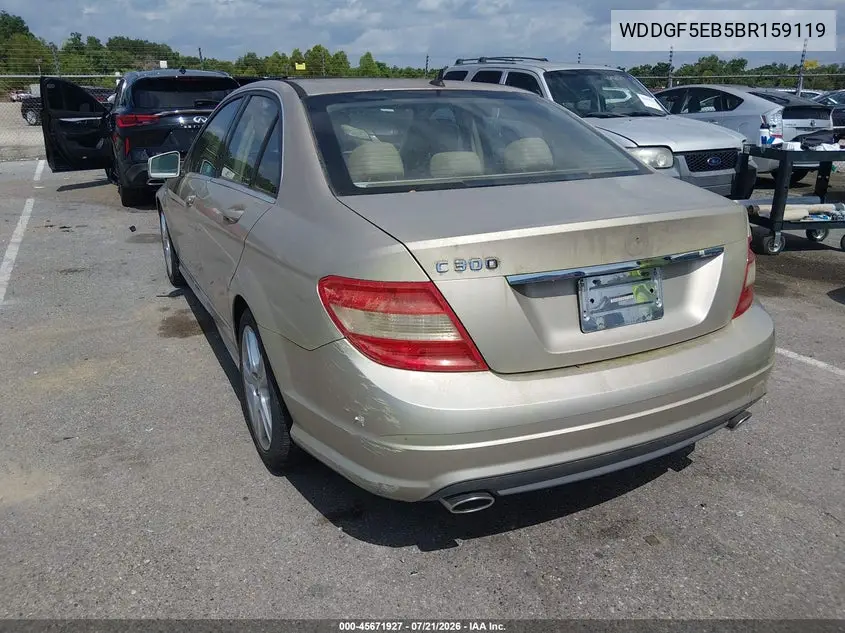 2011 Mercedes-Benz C 300 Luxury/Sport VIN: WDDGF5EB5BR159119 Lot: 45671927