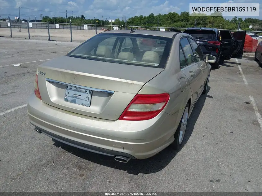 2011 Mercedes-Benz C 300 Luxury/Sport VIN: WDDGF5EB5BR159119 Lot: 45671927