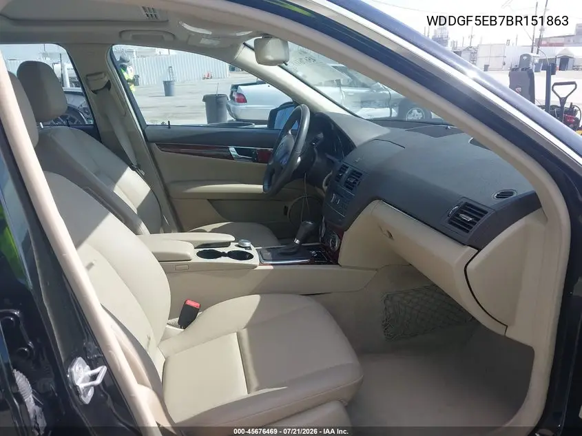 2011 Mercedes-Benz C 300 Luxury VIN: WDDGF5EB7BR151863 Lot: 45676469