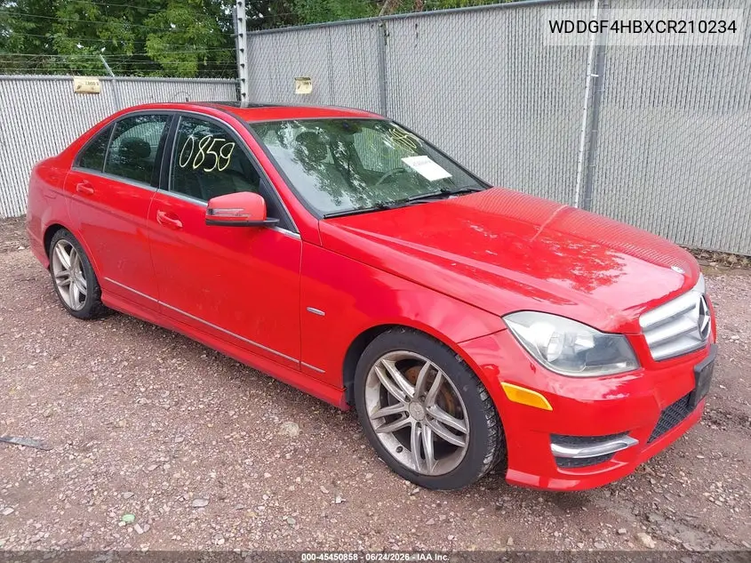 2012 Mercedes-Benz C 250 Sport VIN: WDDGF4HBXCR210234 Lot: 45450858
