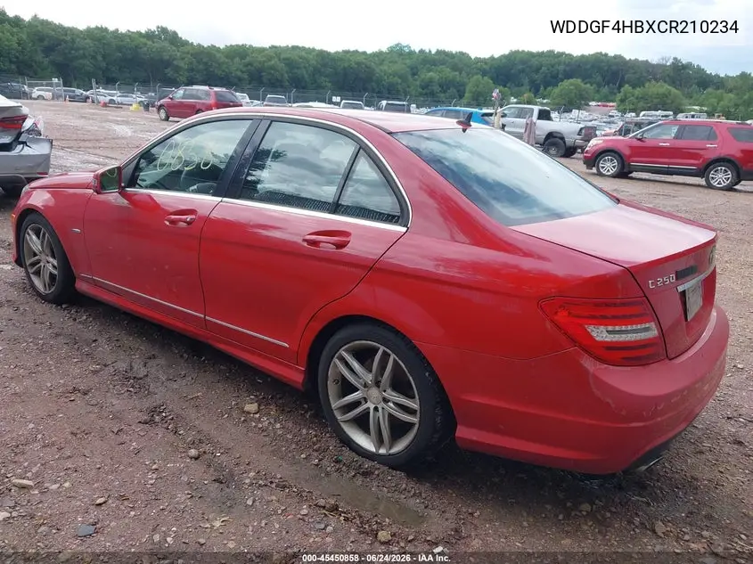2012 Mercedes-Benz C 250 Sport VIN: WDDGF4HBXCR210234 Lot: 45450858