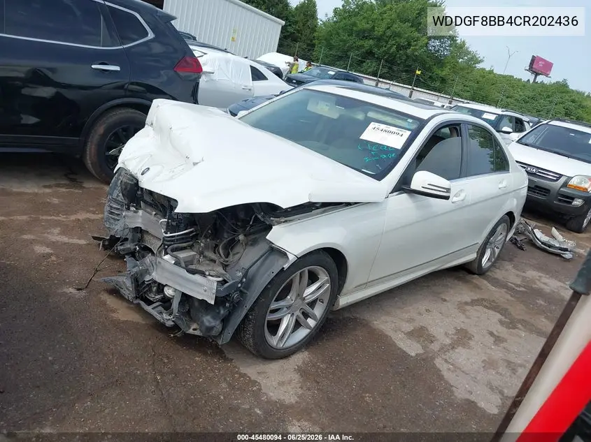 2012 Mercedes-Benz C 300 VIN: WDDGF8BB4CR202436 Lot: 45480094