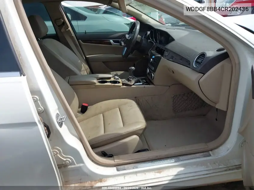 2012 Mercedes-Benz C 300 VIN: WDDGF8BB4CR202436 Lot: 45480094