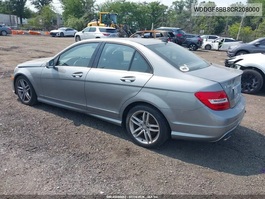 2012 Mercedes-Benz C 300 Sport 4Matic VIN: WDDGF8BB8CR208000 Lot: 45590452
