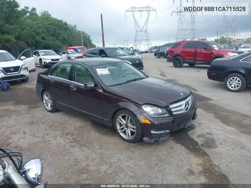 2012 Mercedes-Benz C 300 Sport 4Matic VIN: WDDGF8BB1CA715528 Lot: 45680193