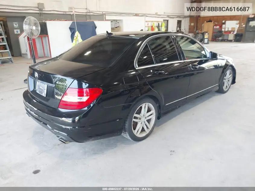 2012 Mercedes-Benz C 300 Sport 4Matic VIN: WDDGF8BB8CA616687 Lot: 45682237