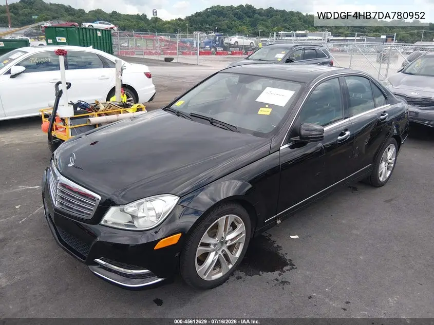 2013 Mercedes-Benz C 250 Luxury VIN: WDDGF4HB7DA780952 Lot: 45612629