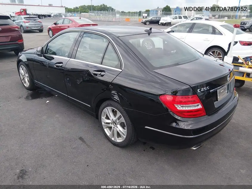 2013 Mercedes-Benz C 250 Luxury VIN: WDDGF4HB7DA780952 Lot: 45612629