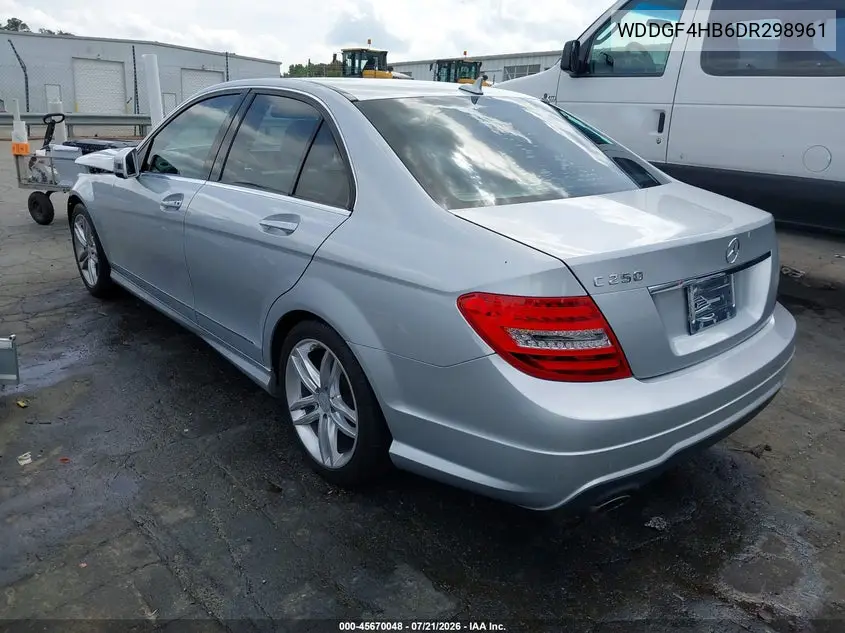 2013 Mercedes-Benz C 250 Sport VIN: WDDGF4HB6DR298961 Lot: 45670048