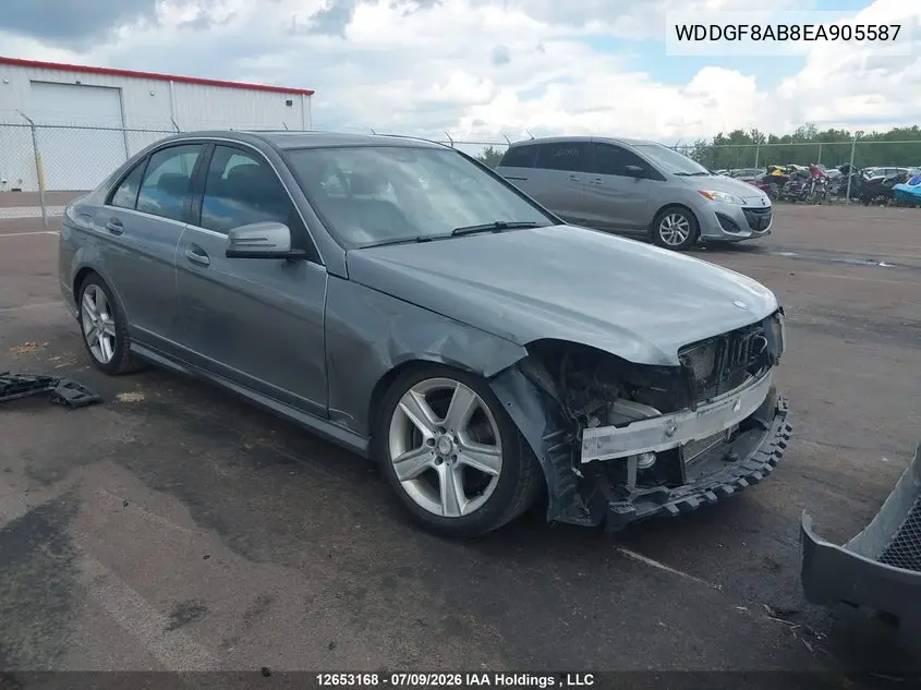 2014 Mercedes-Benz C 300 4Matic VIN: WDDGF8AB8EA905587 Lot: 12653168x