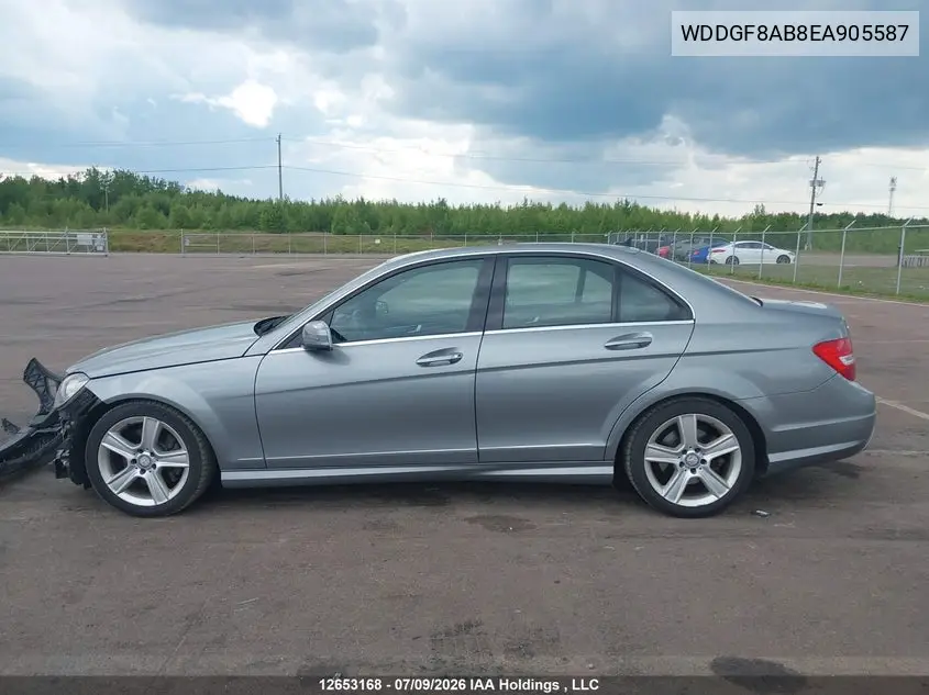 2014 Mercedes-Benz C 300 4Matic VIN: WDDGF8AB8EA905587 Lot: 12653168x